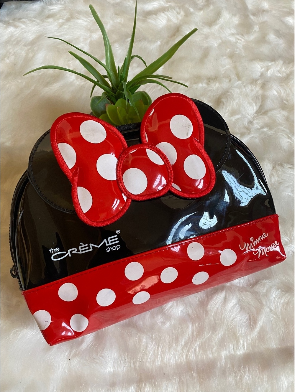 The Crème Shop Minnie Mouse Polka Dot Bow Cosmetic Bag